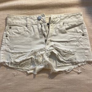 white jeans shorts
